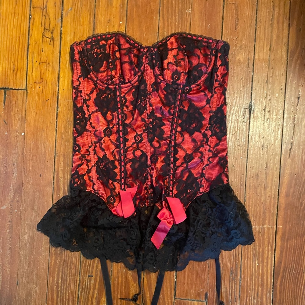 Fredricks of Hollywood corset with garter straps